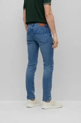 Slim-fit jeans in blue Italian denim