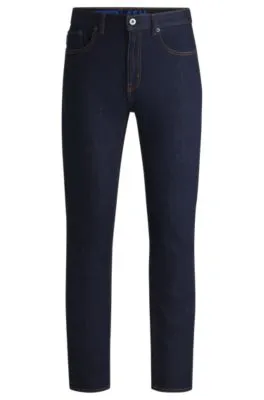 Slim-fit jeans in dark-blue stretch denim