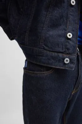 Slim-fit jeans in dark-blue stretch denim