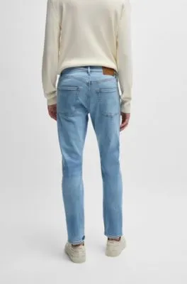 Slim-fit jeans in fresh-blue comfort-stretch denim