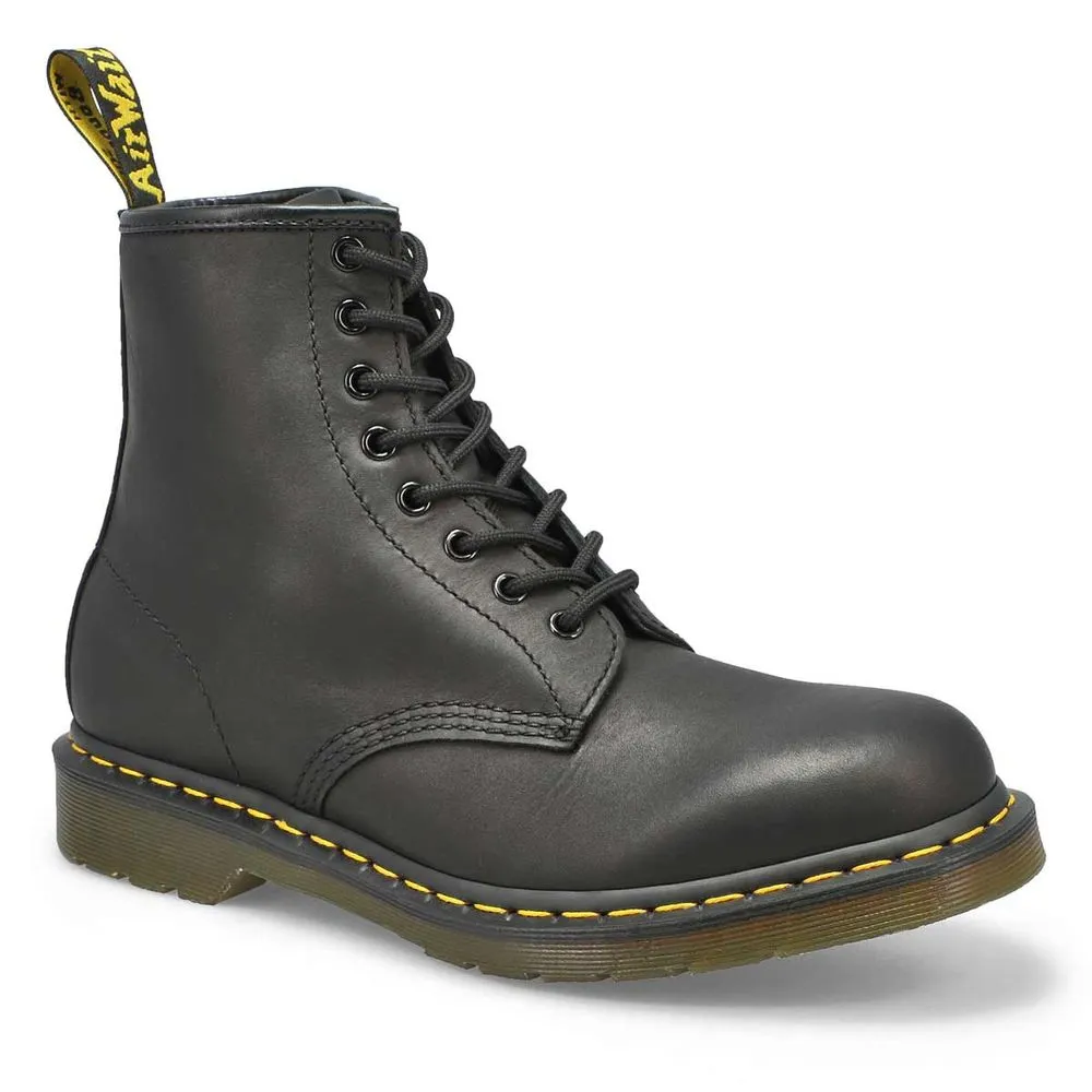 Soft Moc Mens 1460 8-Eye Leather Boot - Black Greasy