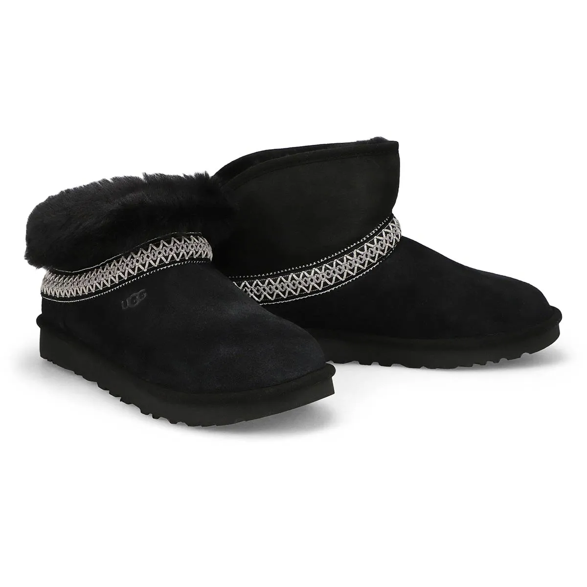 Soft Moc Womens Classic Mini Crescent Boot - Black