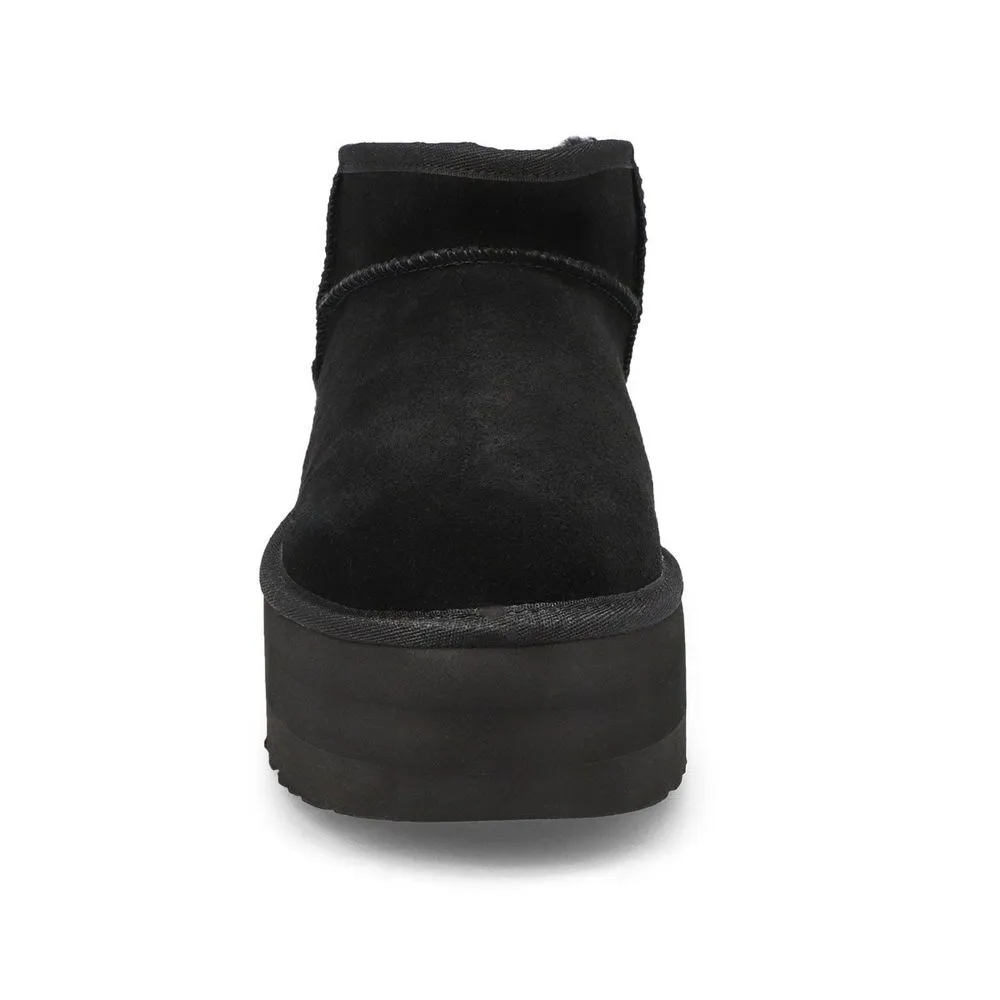 Soft Moc Womens Classic Ultra Mini Platform Boot - Black