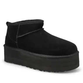 Soft Moc Womens Classic Ultra Mini Platform Boot - Black