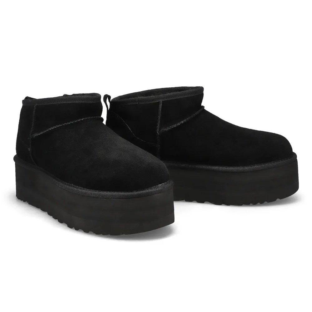 Soft Moc Womens Classic Ultra Mini Platform Boot - Black