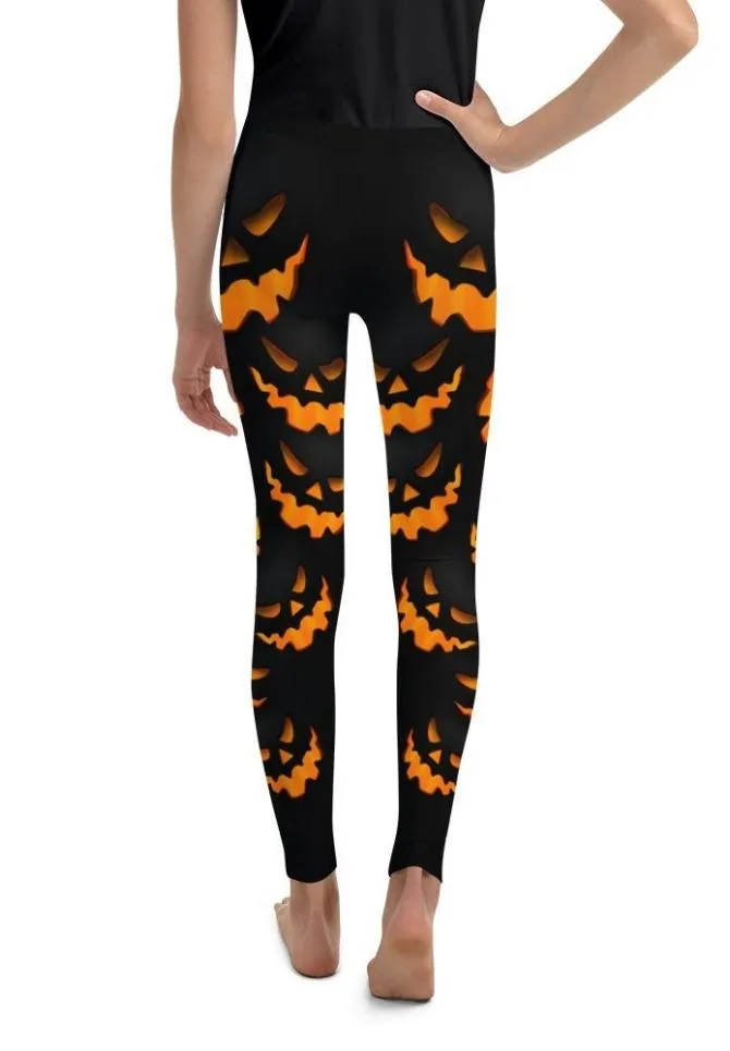 Spooky Pumpkin Halloween Youth Leggings