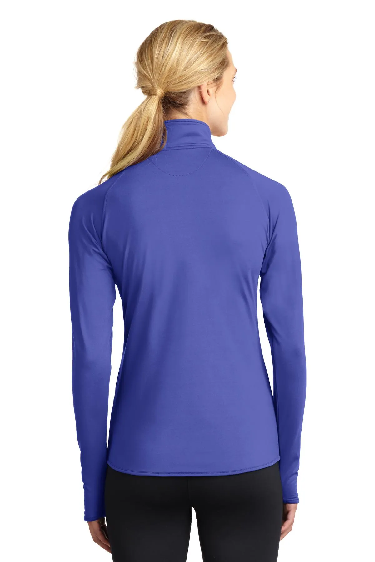 Sport-Tek Ladies Sport-Wick Stretch 1/2-Zip Pullover LST850 Iris Purple