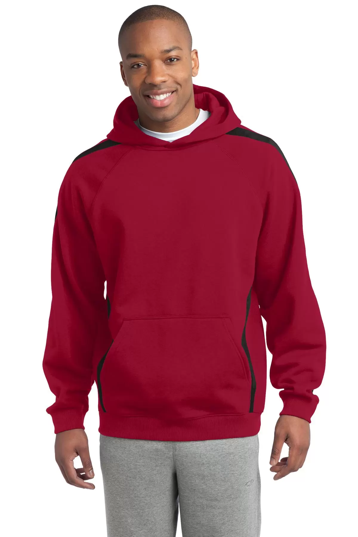 Sport Tek TST265 Sport-Tek Tall Sleeve Stripe Pullover Hooded Sweatshirt SKU: TST265