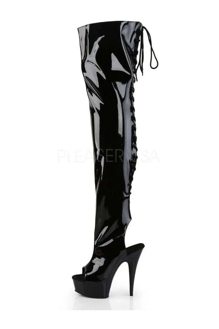 SS-DELIGHT-3017 Platform Boot  | Black Patent