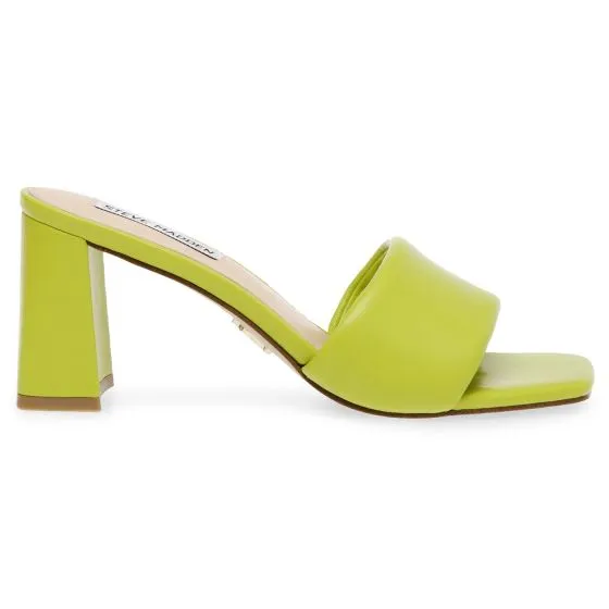 Steve Madden W' Lovebird Neon Lime Recycled PU Sandals