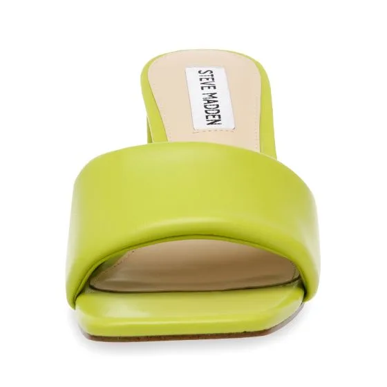 Steve Madden W' Lovebird Neon Lime Recycled PU Sandals