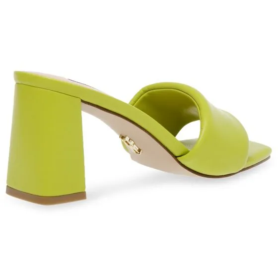 Steve Madden W' Lovebird Neon Lime Recycled PU Sandals