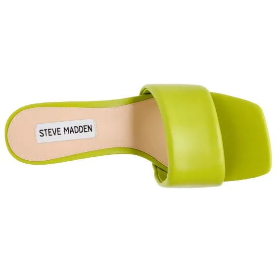 Steve Madden W' Lovebird Neon Lime Recycled PU Sandals