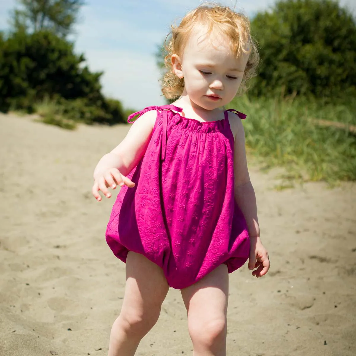 Strap Romper - Vivacious Pink