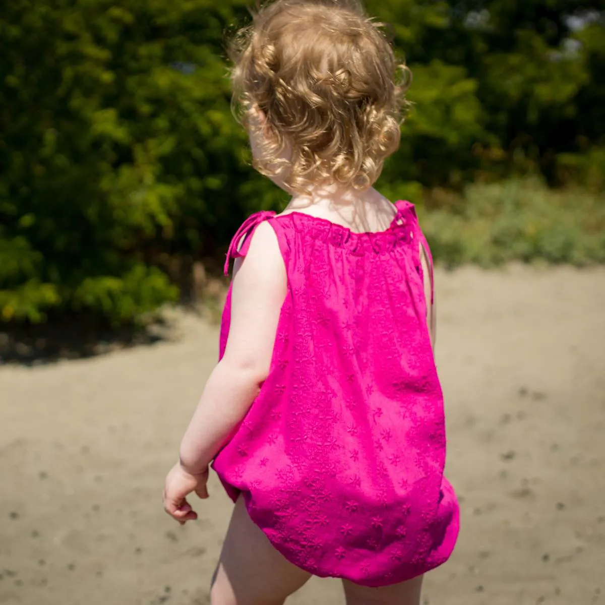 Strap Romper - Vivacious Pink