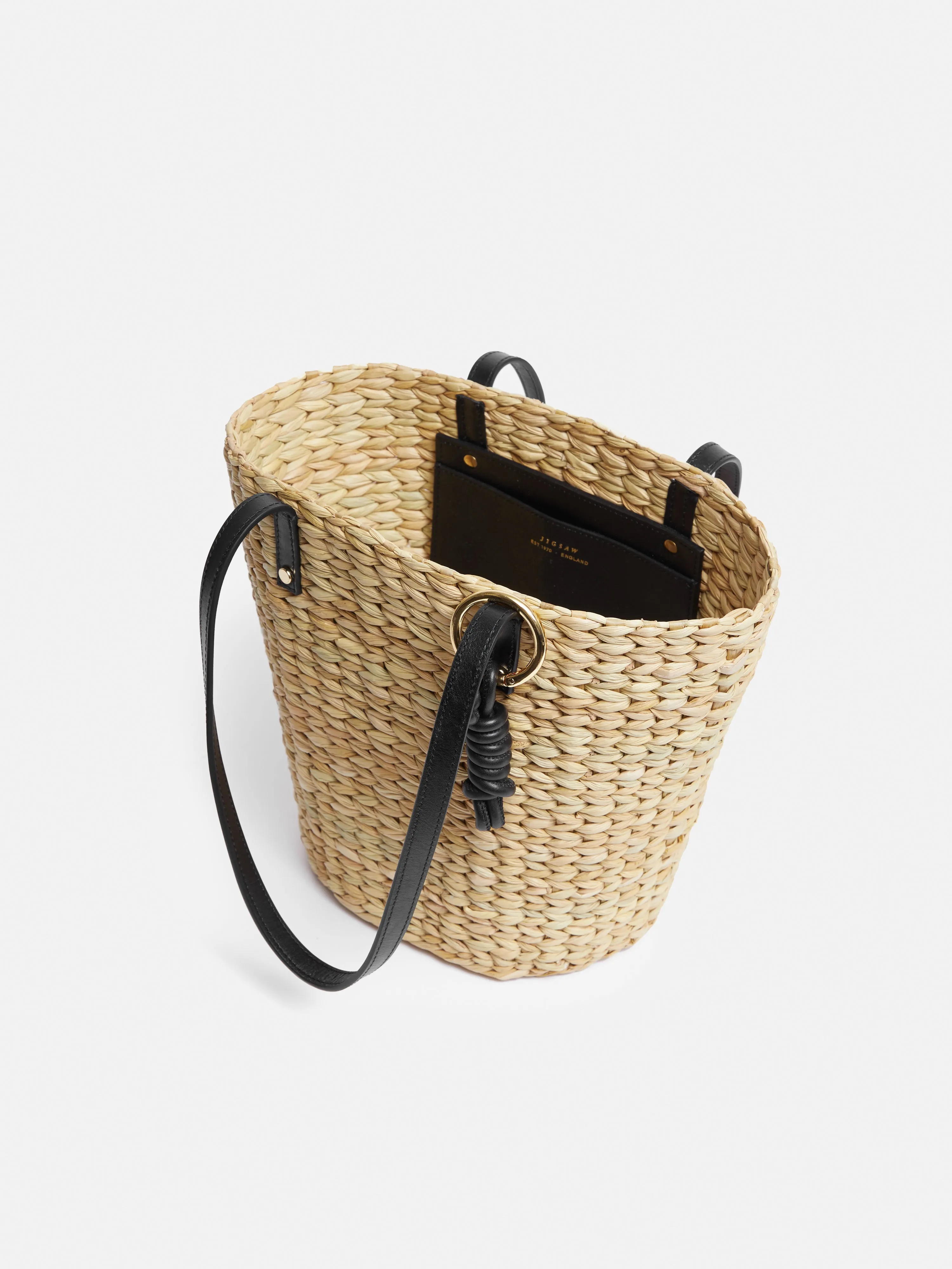 Straw Bucket Bag | Natural