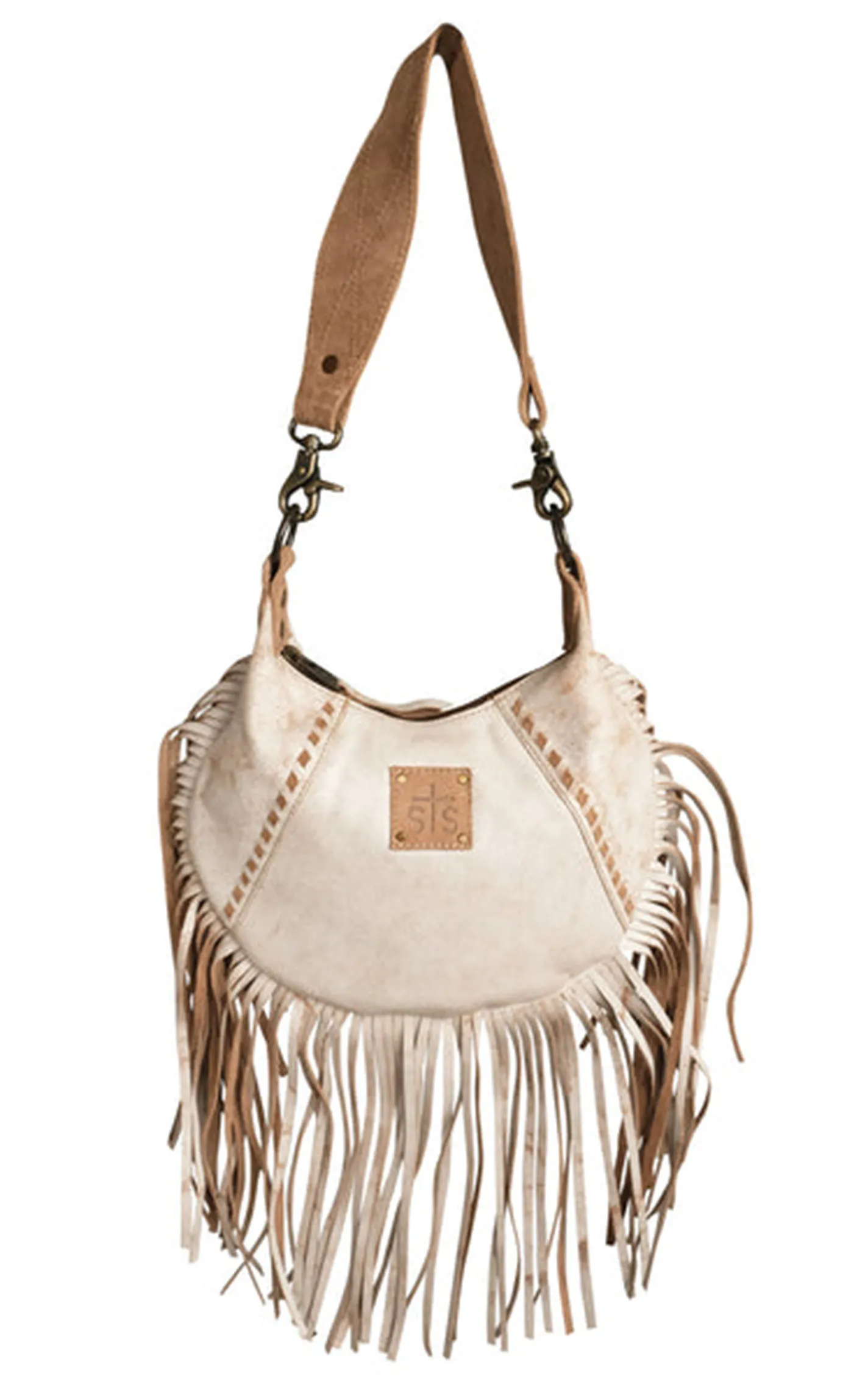 STS Ranchwear Cremello Creamy Leather Nellie Fringe Bag