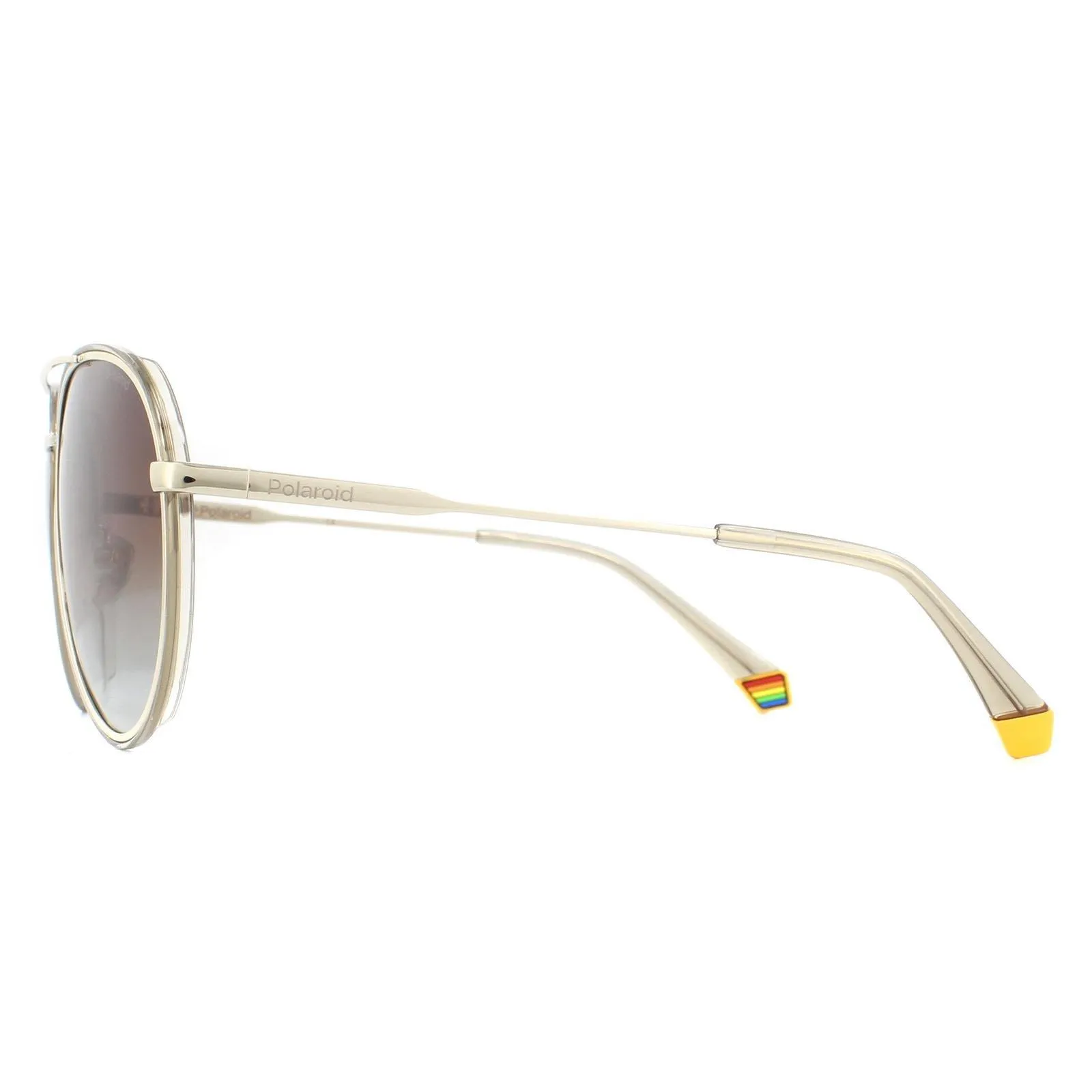 Sunglasses | Aviator Gold Beige Brown Gradient Polarized Sunglasses | Polaroid