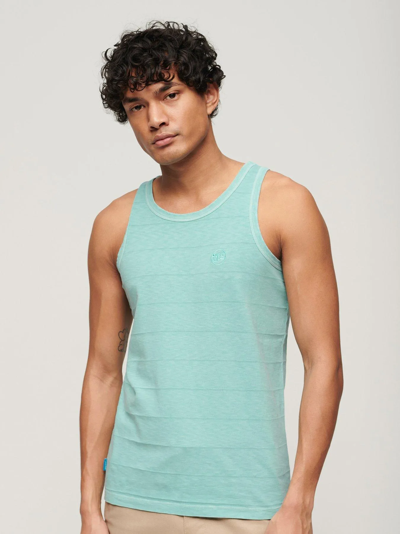 Superdry Vintage Texture Vest Top - Light Green