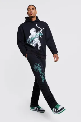 Tall Official Cherub Print Hooded Tracksuit | boohooMAN UK