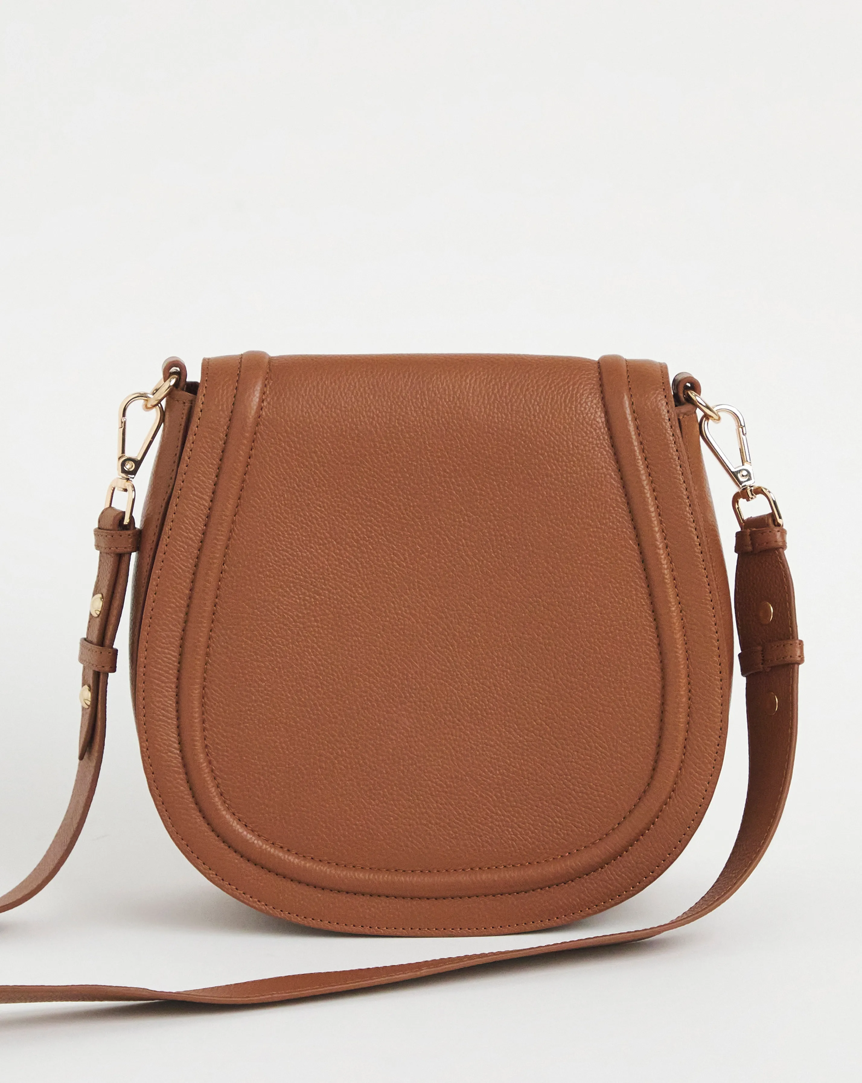 Tan Real Leather Saddle Bag | Simply Be