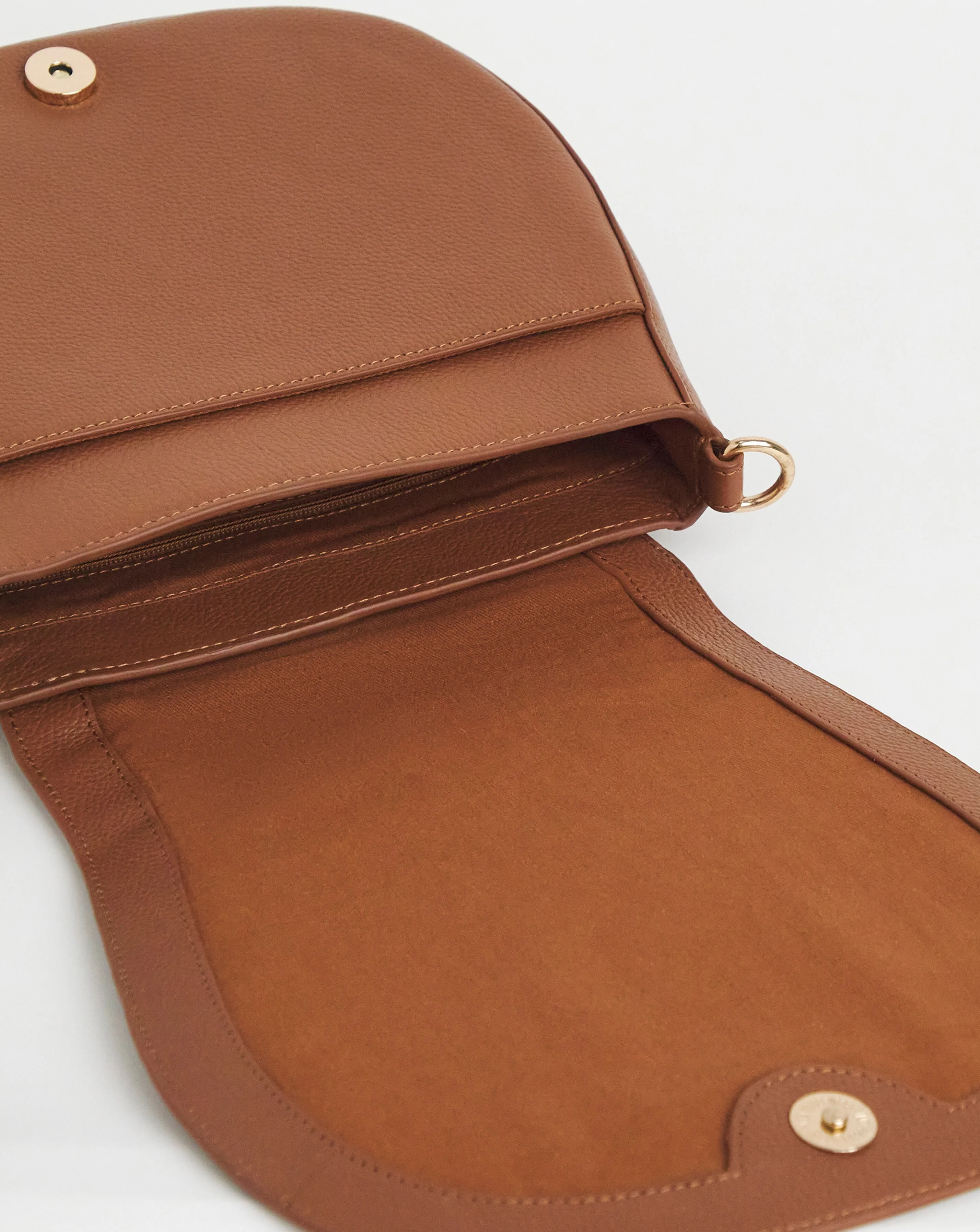 Tan Real Leather Saddle Bag | Simply Be