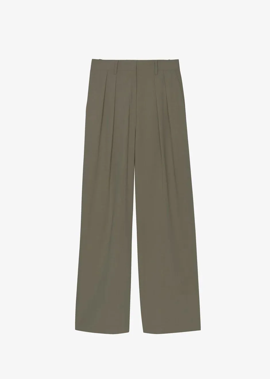 Tansy Pleated Trousers - Olive