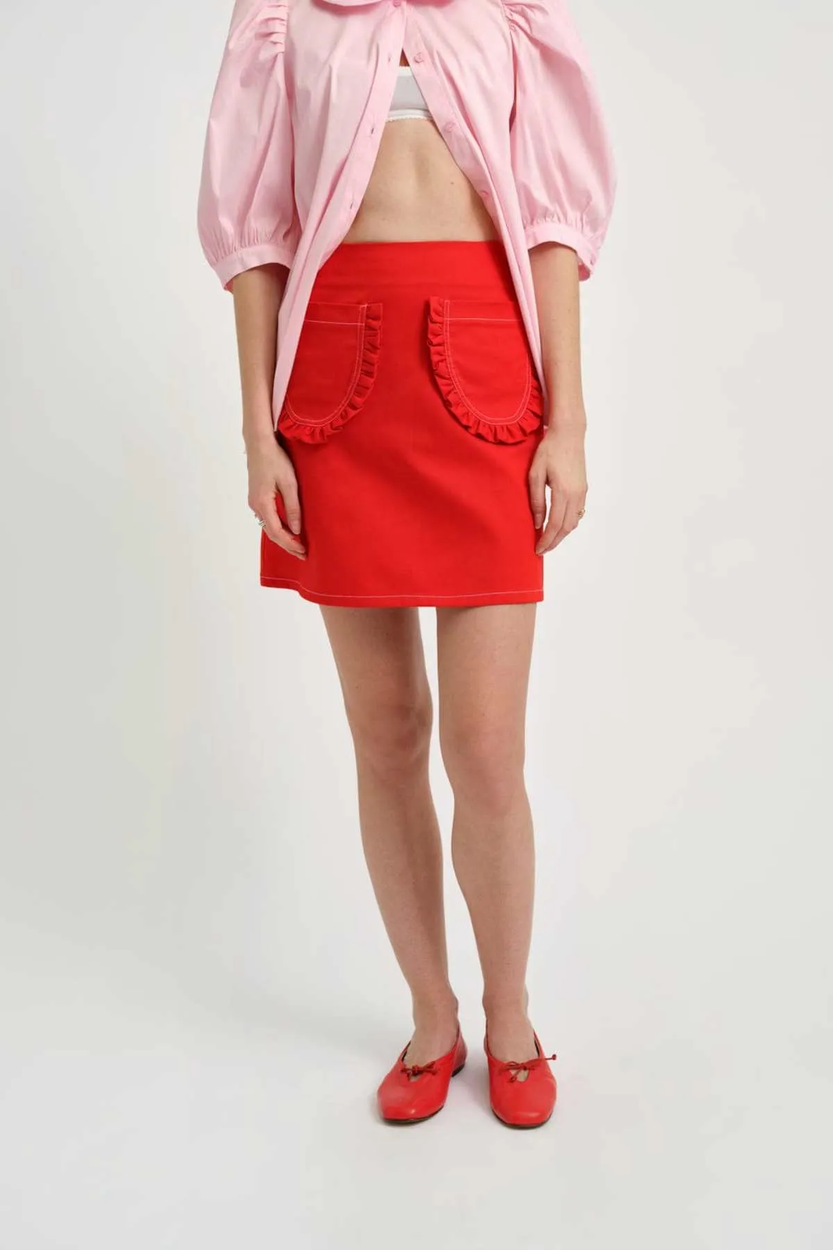 Tate Skirt - Red Twill