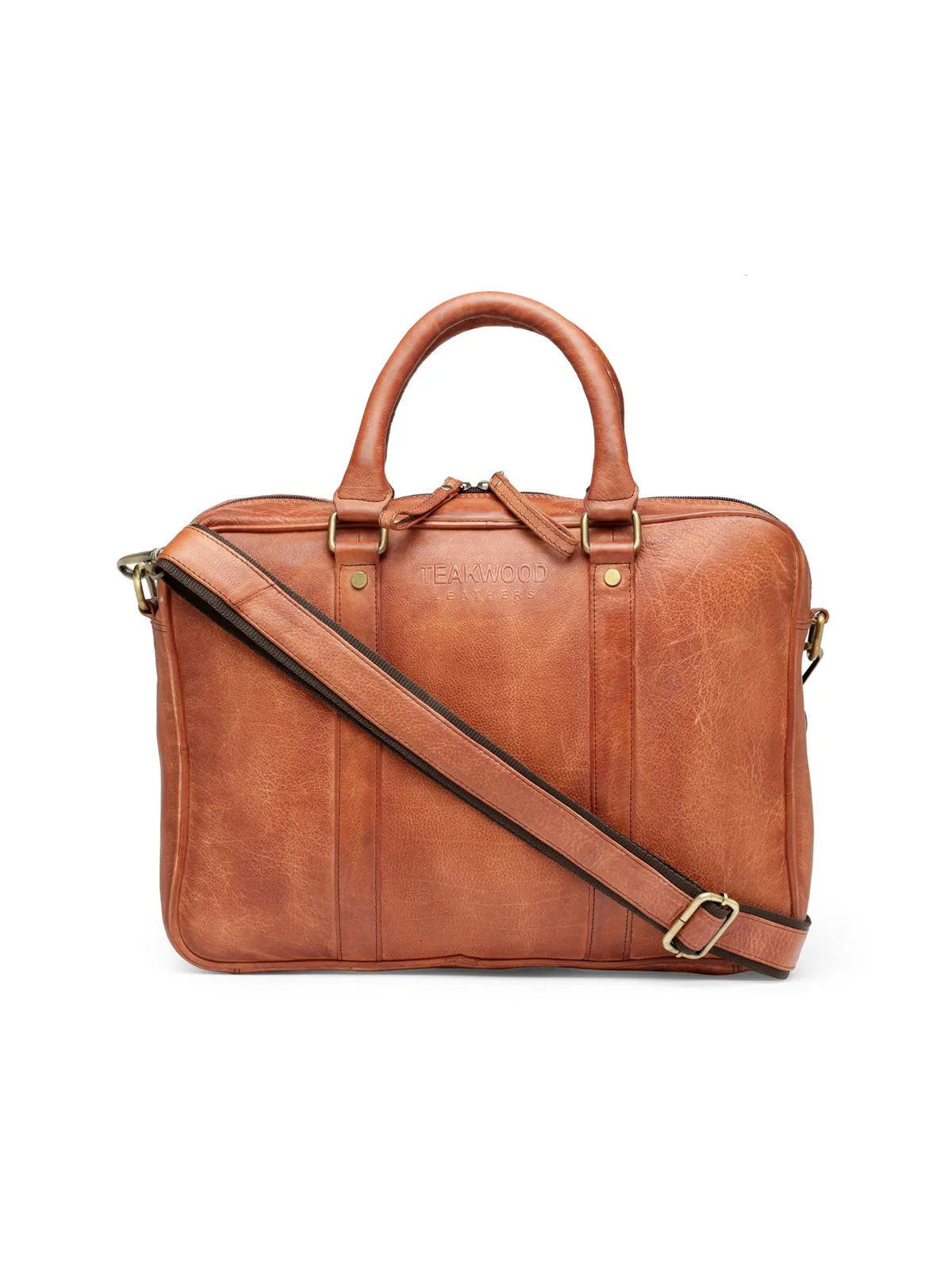 Teakwood Leather Unisex Laptop Bag - Tan