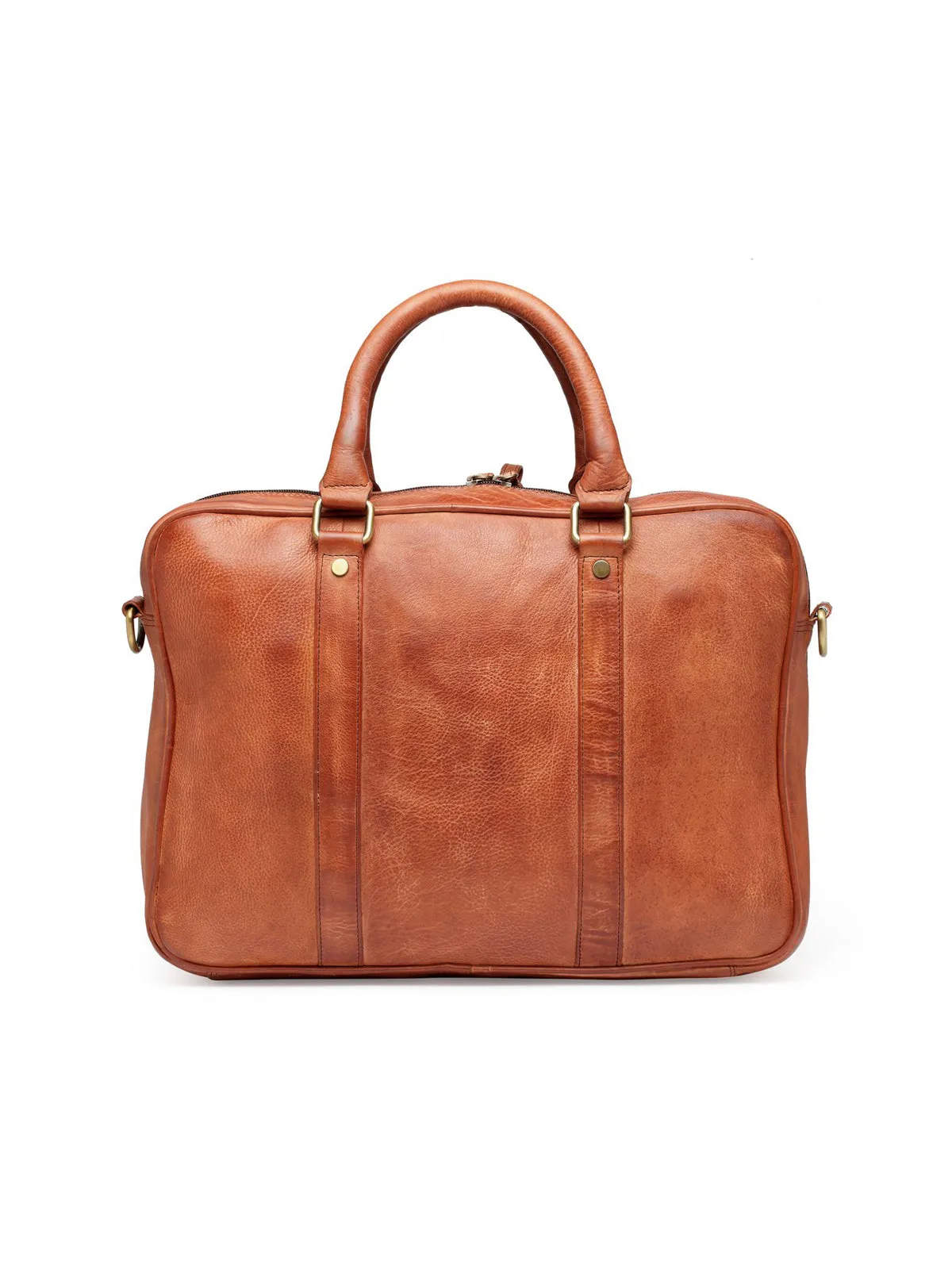 Teakwood Leather Unisex Laptop Bag - Tan