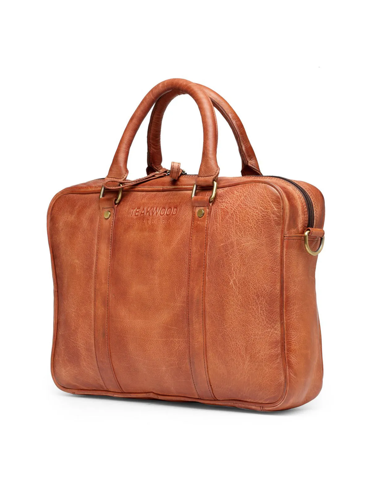 Teakwood Leather Unisex Laptop Bag - Tan