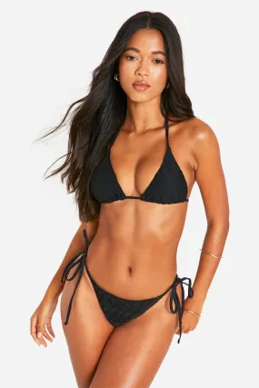 Textured Triangle Bikini Set