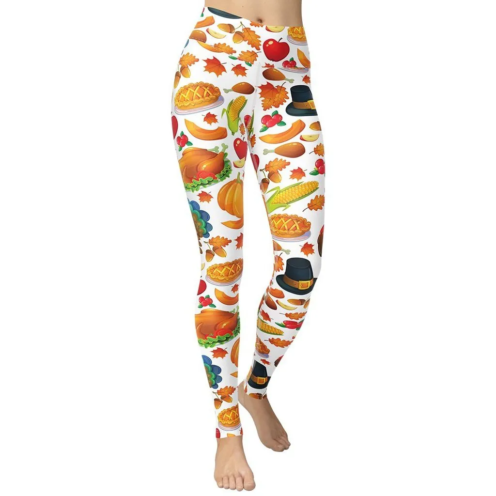 Thanksgiving Pattern Yoga Leggings