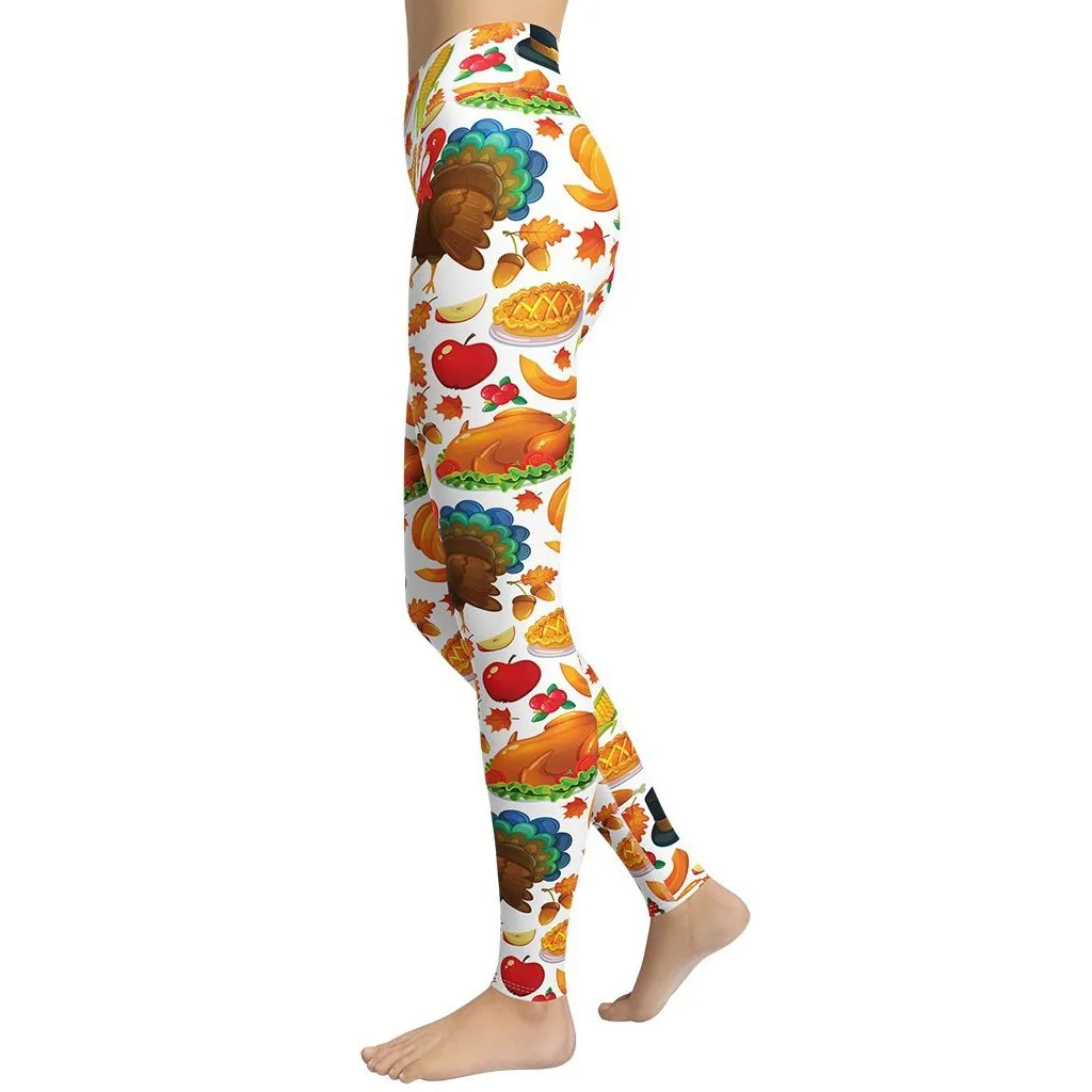 Thanksgiving Pattern Yoga Leggings