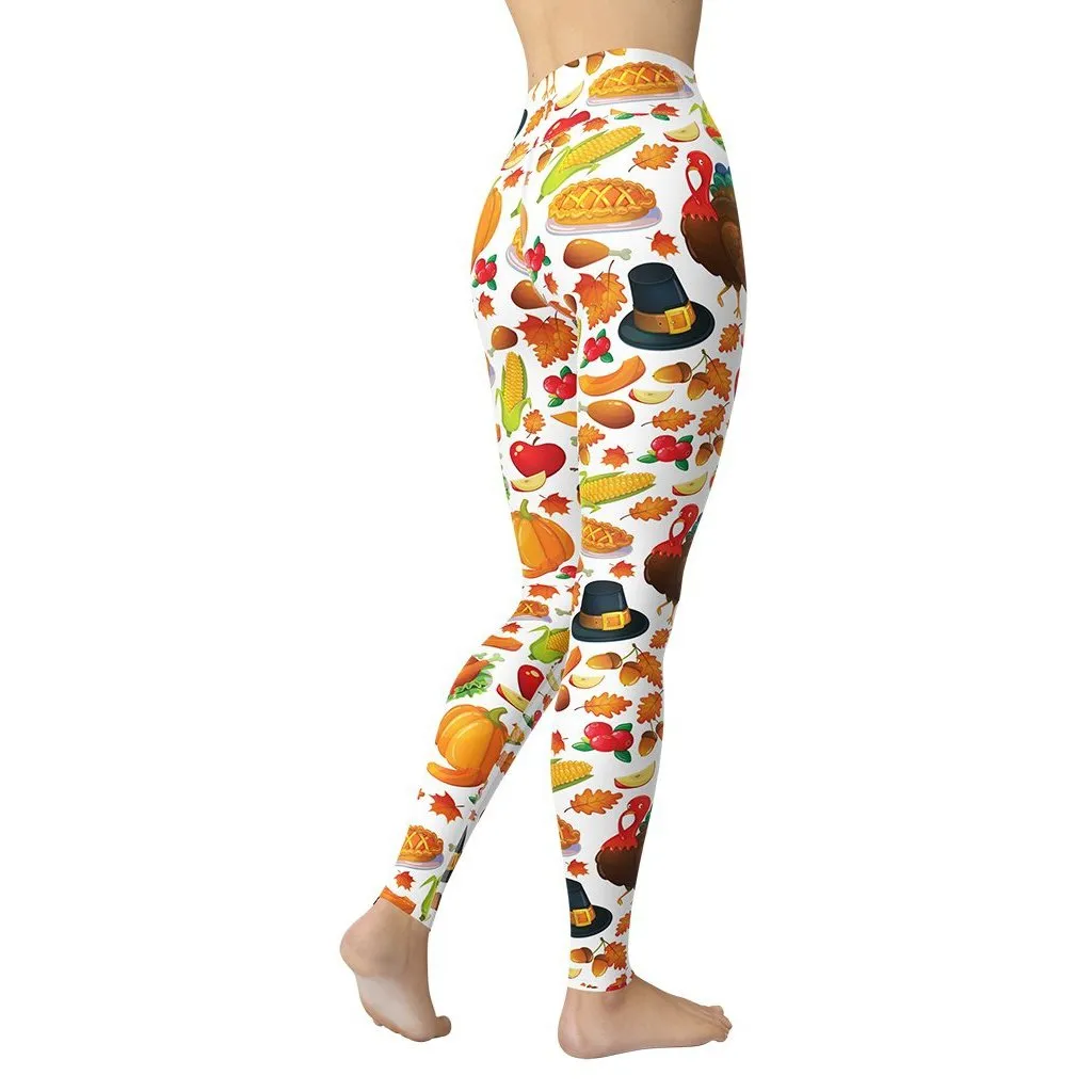 Thanksgiving Pattern Yoga Leggings