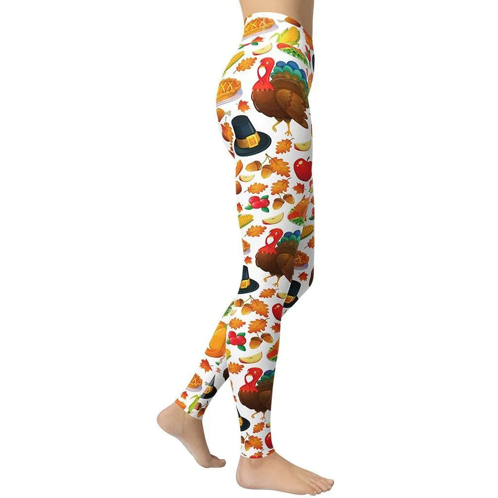 Thanksgiving Pattern Yoga Leggings