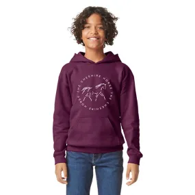 The Cheshire Horse Kids' Round Logo Hoodie - Maroon