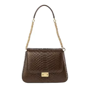 THE COLLECTOR ASCIA Python Brown Shoulder Bag