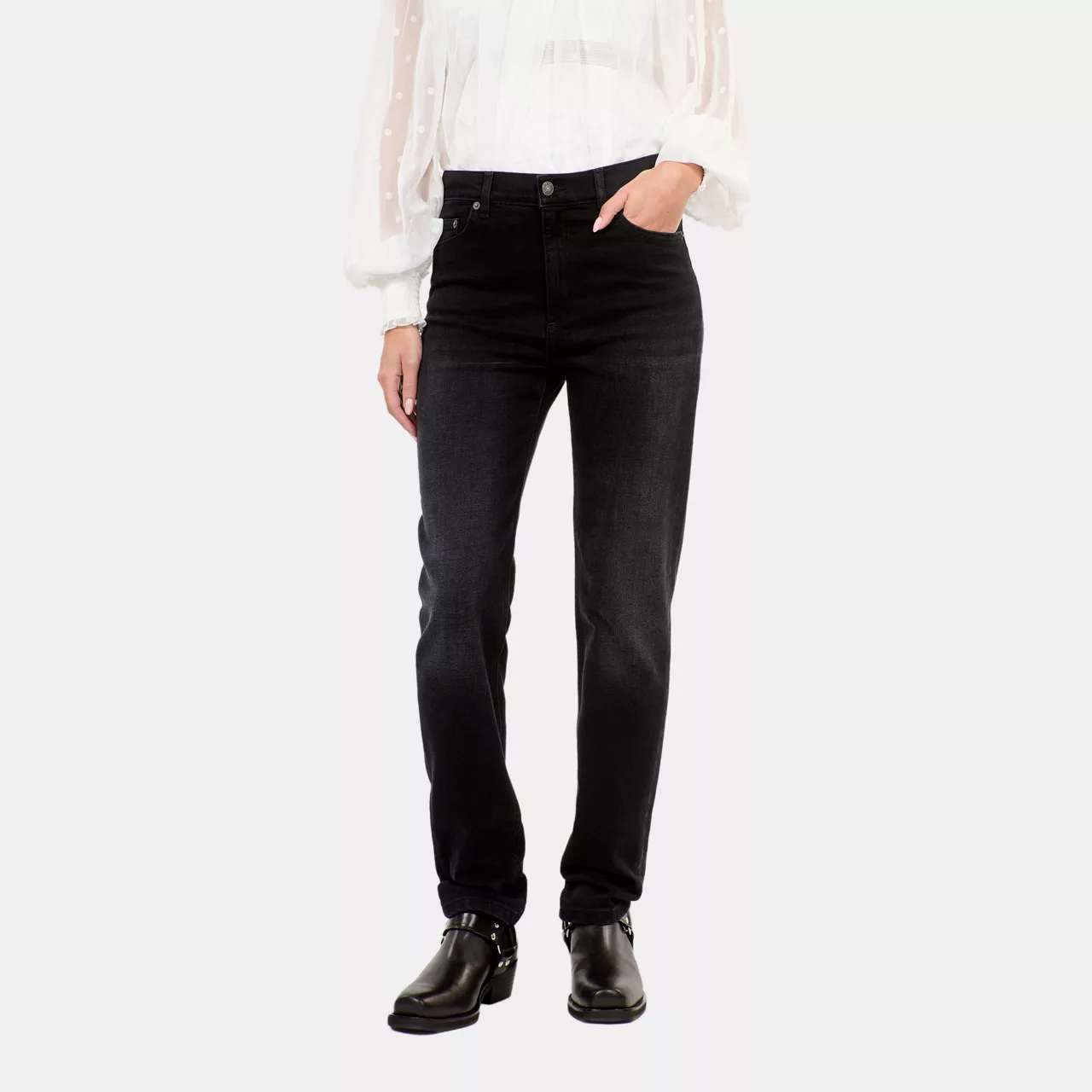 THE KOOPLES Mid-Rise Slim Leg Jeans - Black