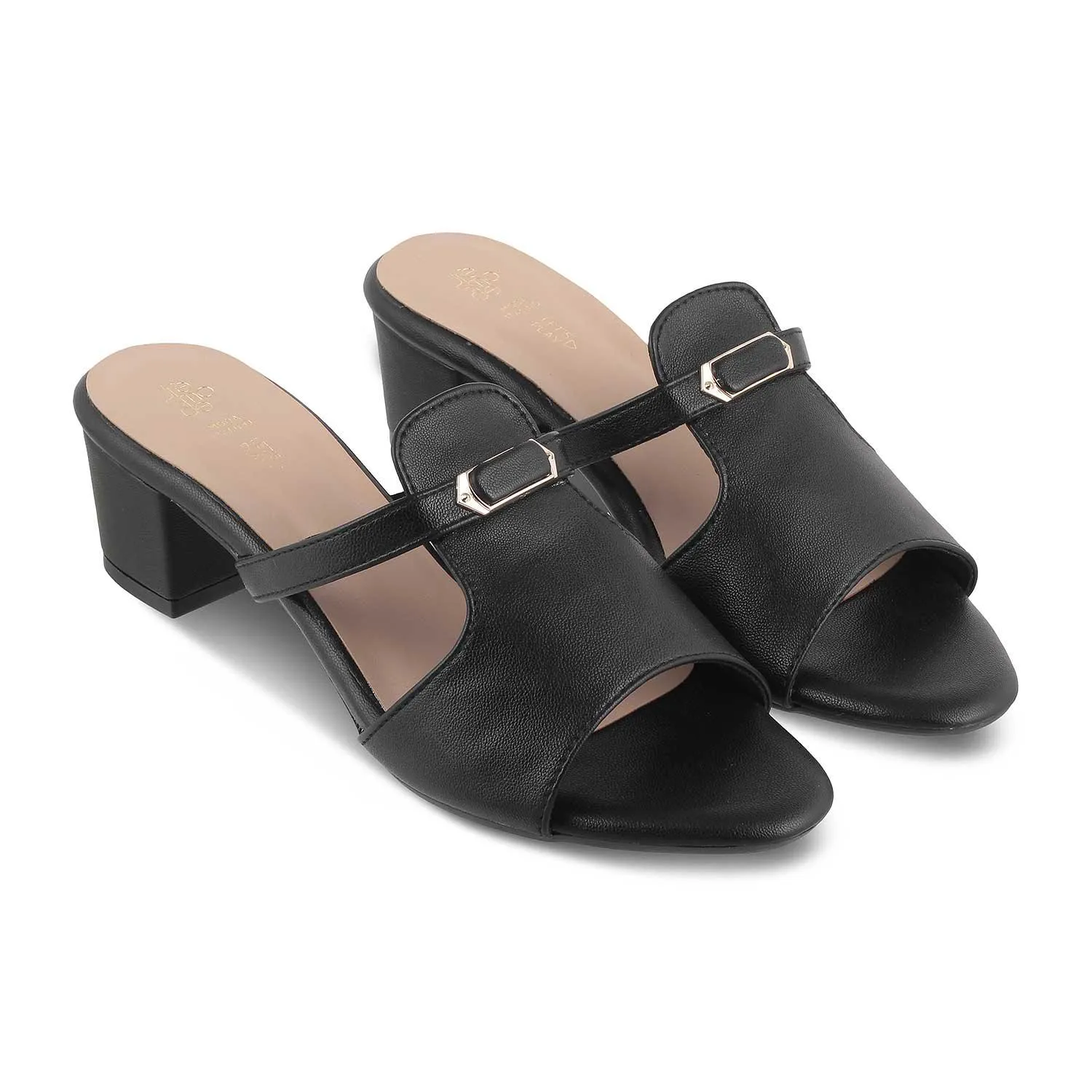 The Miso Black Women's Dress Block Heel Sandals Tresmode