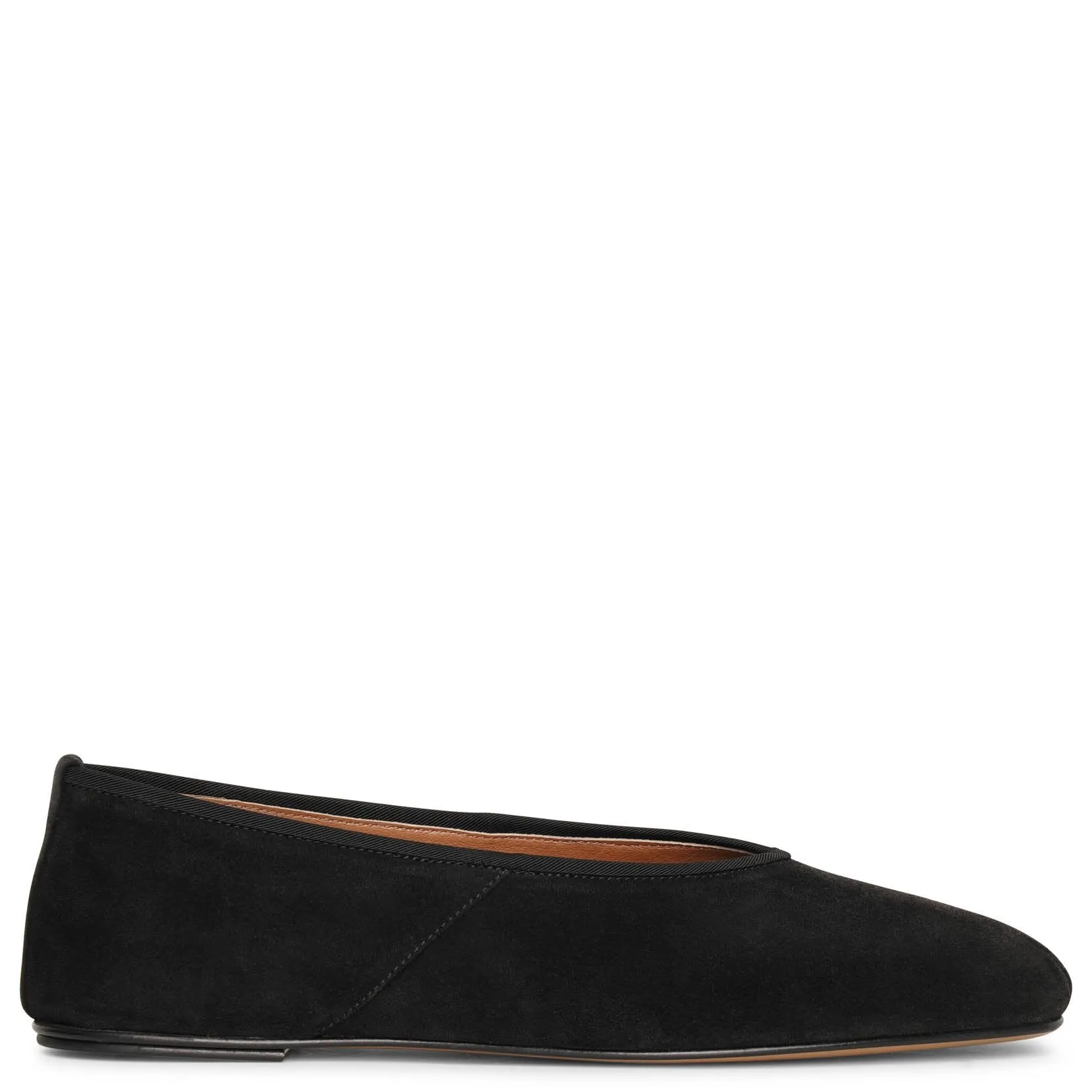 The Row Ballet slipper black suede