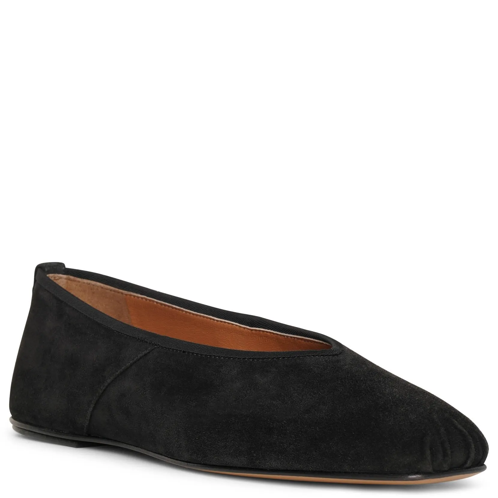 The Row Ballet slipper black suede