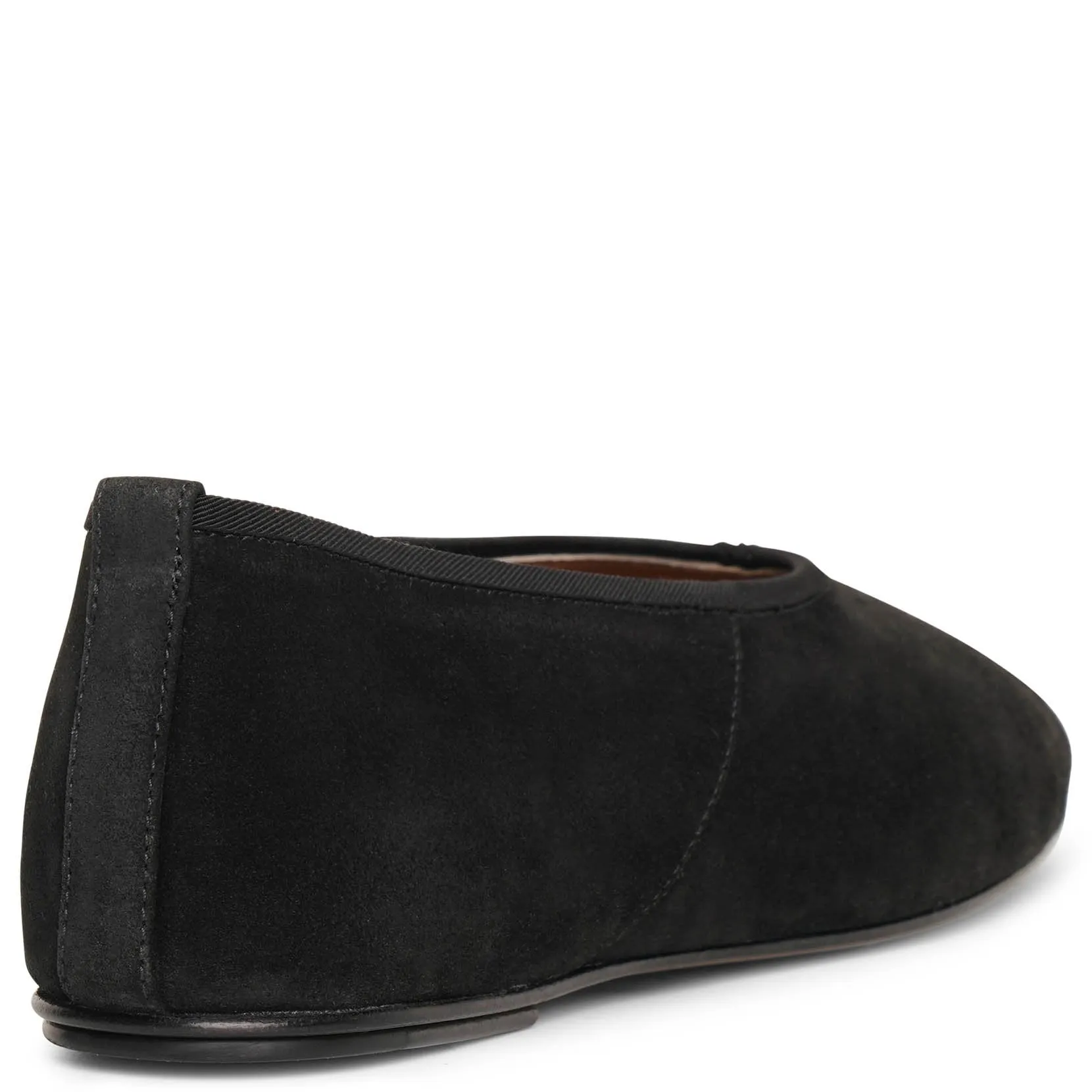 The Row Ballet slipper black suede