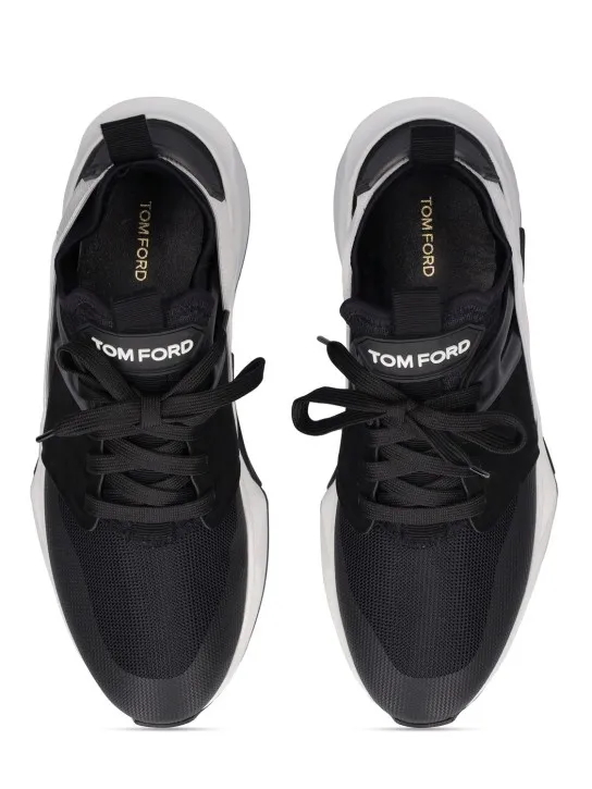 Tom Ford   Alcantara tech & leather low sneakers 