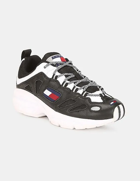 Tommy Hilfiger Men Black Heritage Retro Leather Sneakers