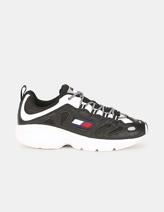 Tommy Hilfiger Men Black Heritage Retro Leather Sneakers