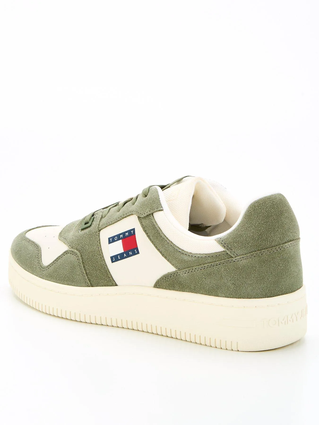 Tommy Jeans Retro Basket Flag Suede Sneakers - Khaki/White