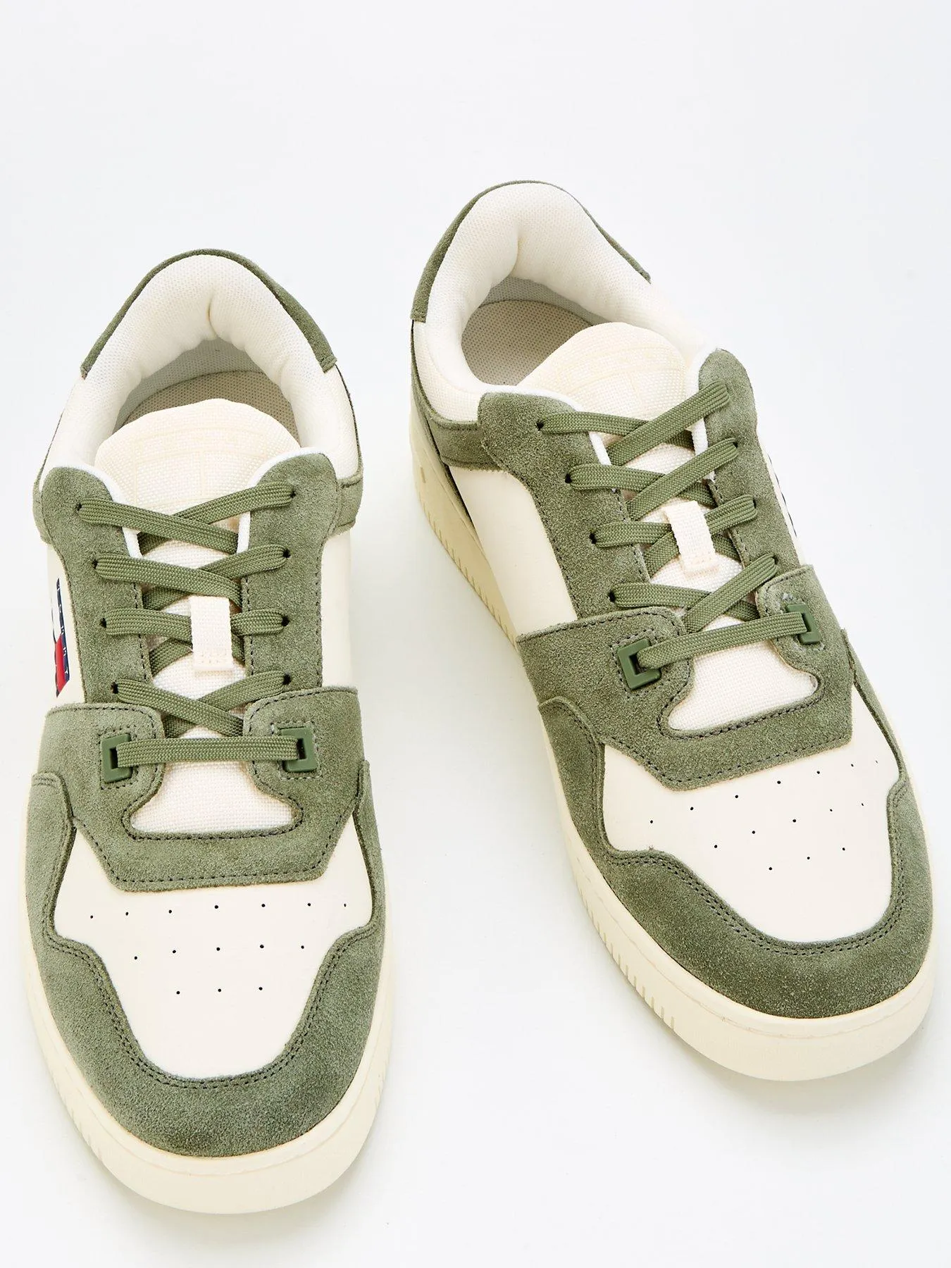 Tommy Jeans Retro Basket Flag Suede Sneakers - Khaki/White