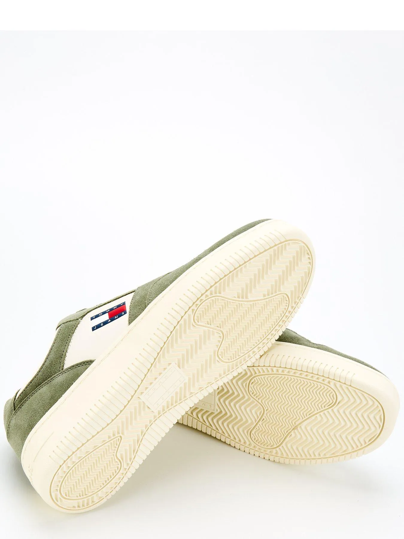 Tommy Jeans Retro Basket Flag Suede Sneakers - Khaki/White