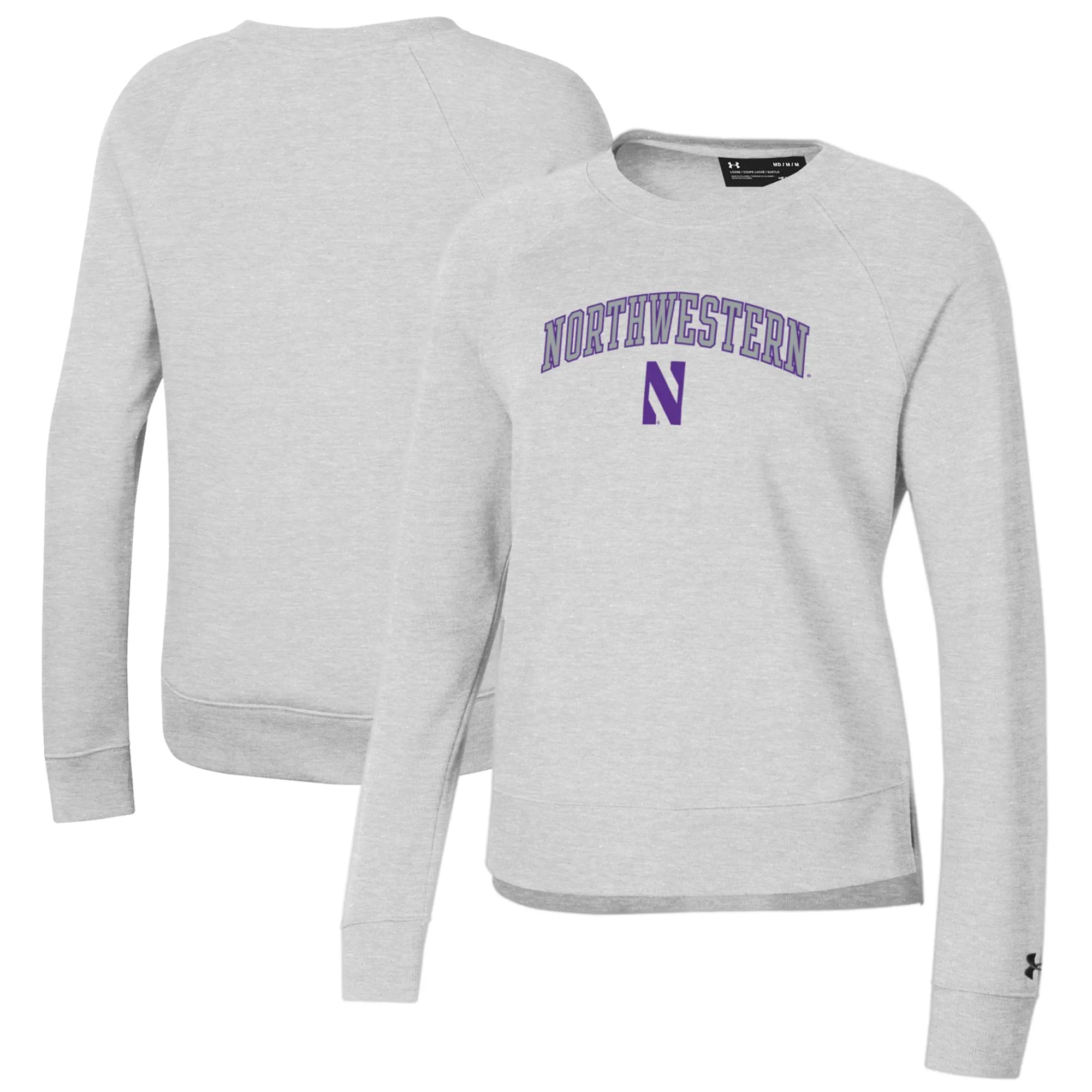 Under Armour Northwestern Wildcats Women's Gray All Day Pullover Sweatshirt